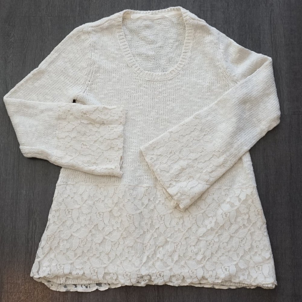 Shiny Sweater w/ Lace